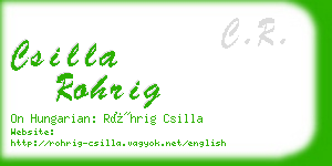 csilla rohrig business card